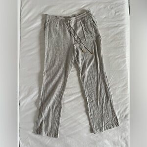 Ellen Tracy Light Gray Linen Pants